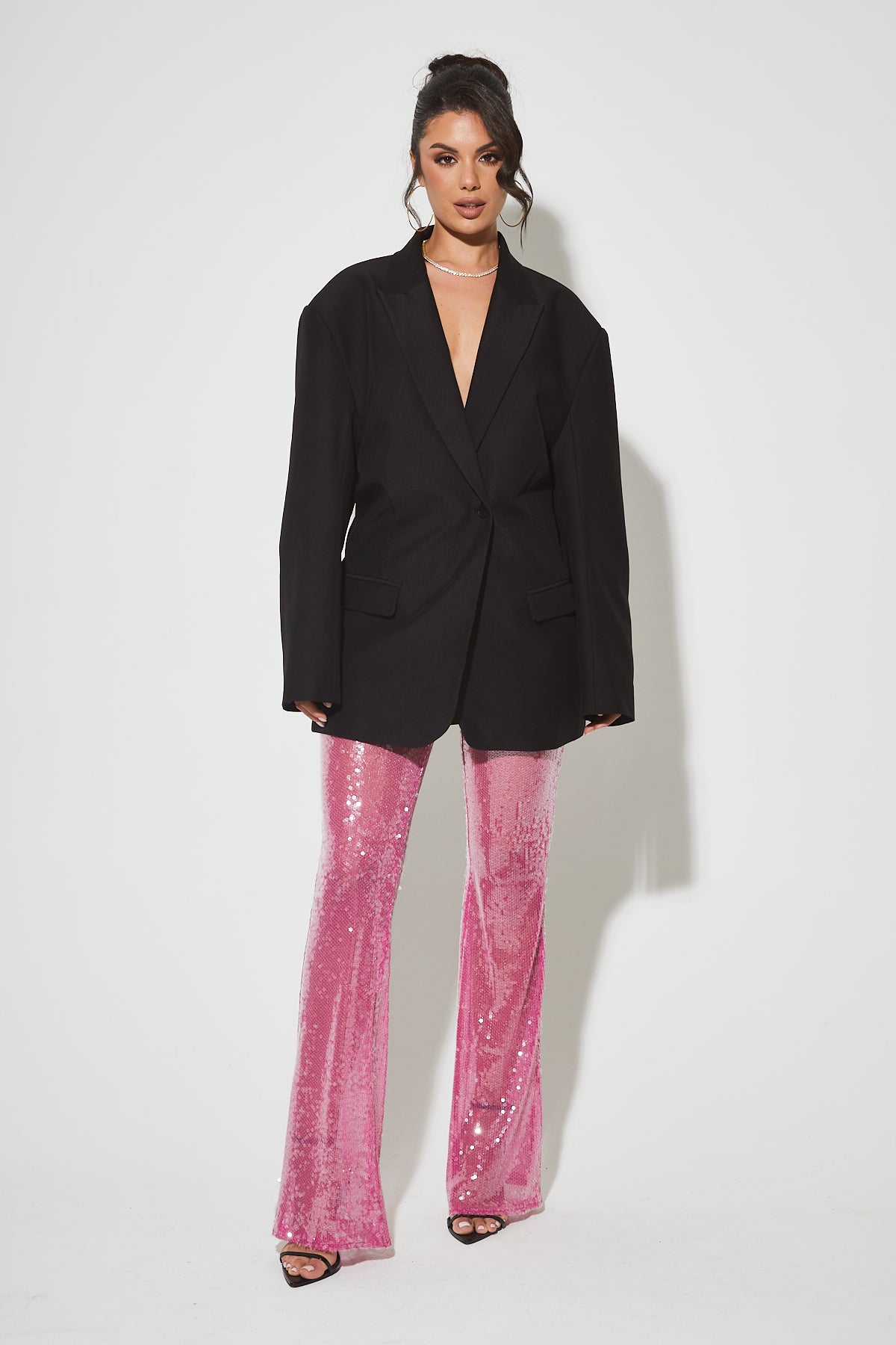 Zara sequin hot sale flared trousers