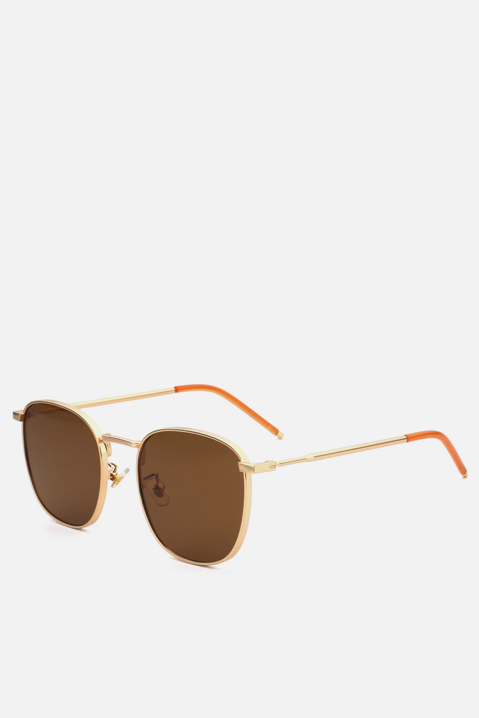 Gold frame brown round lens clearance sunglasses