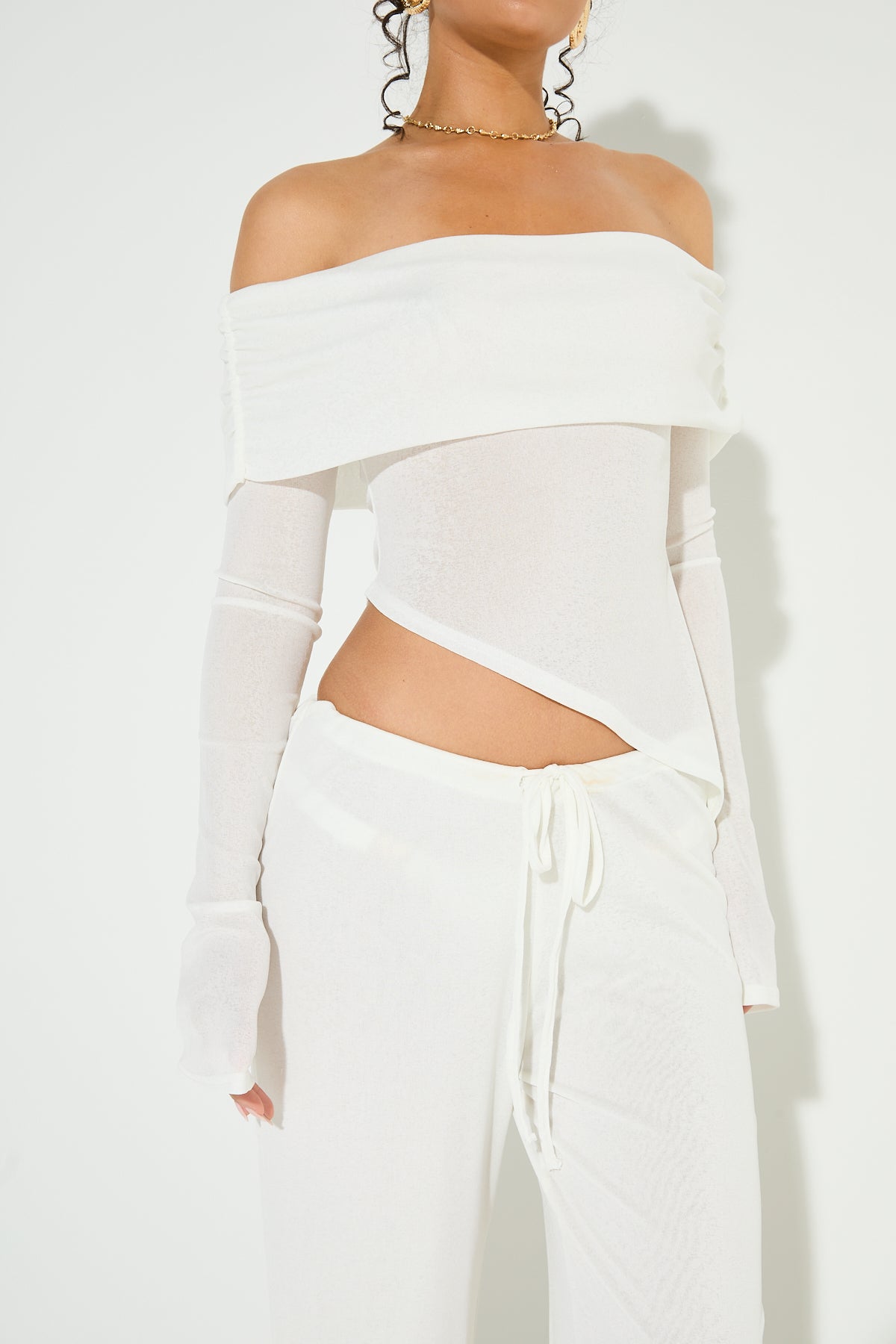 JORJA White Low Rise Trousers