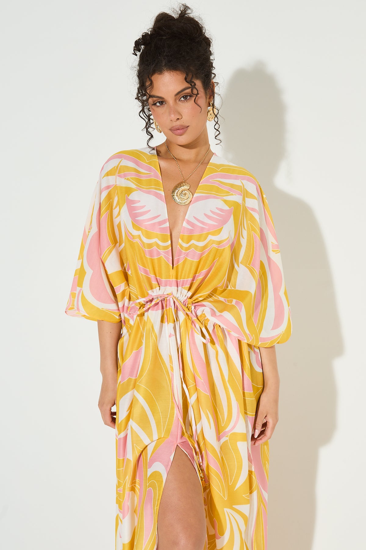 Yellow fashion kaftan