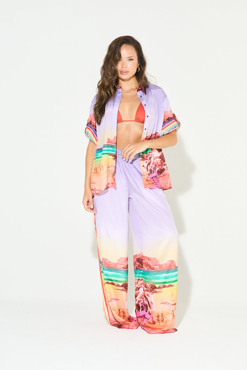 LILAC SUNRISE Printed Trousers