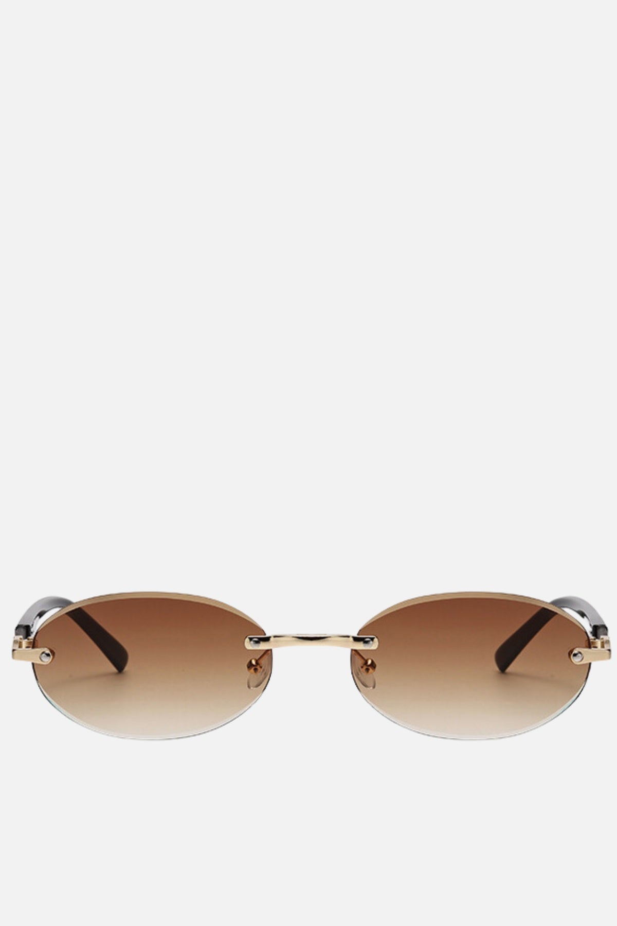 ST TROPEZ Brown & Gold Oval Sunglasses