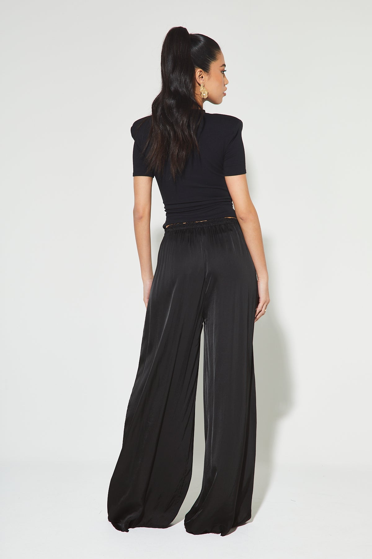 Black palazzo trousers hotsell