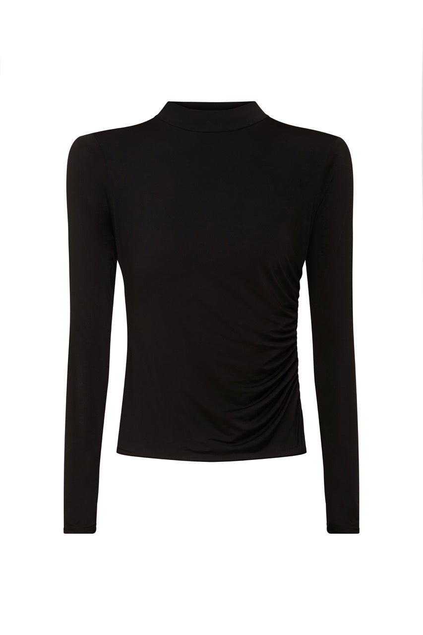 ELLE Black Stretch Shoulder Pad Top