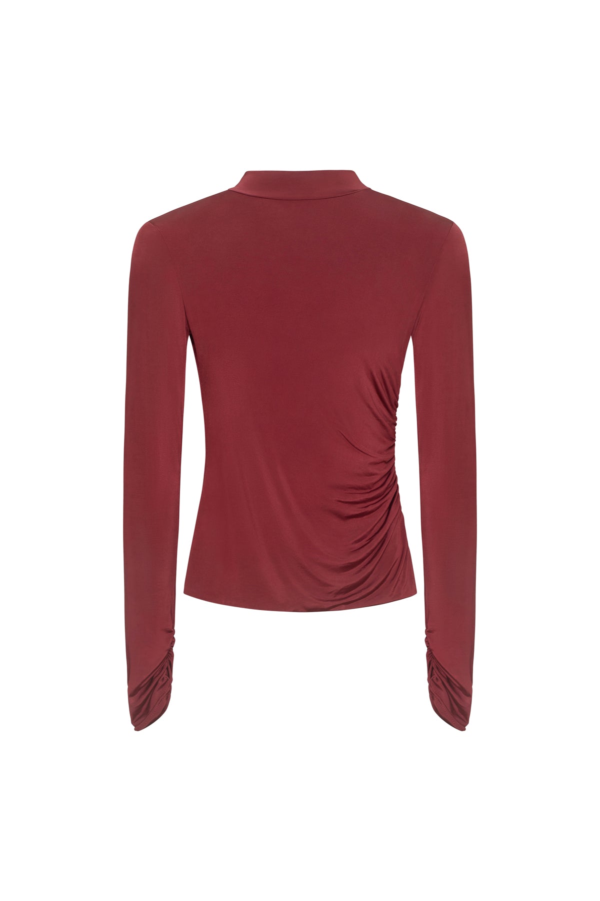 ELLE Burgundy Stretch Shoulder Pad Top