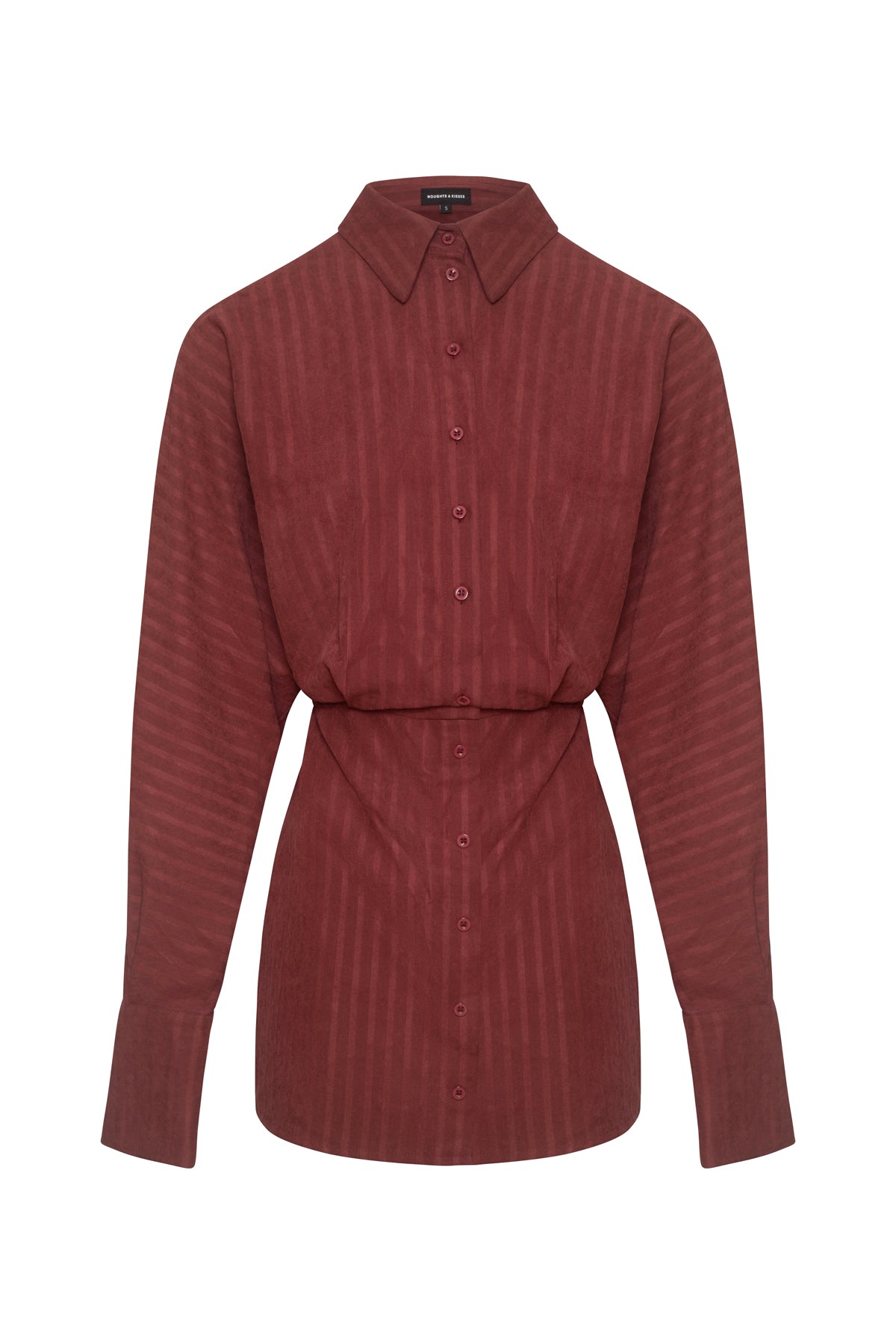 LEONE Burgundy Stripe Shirt Dress