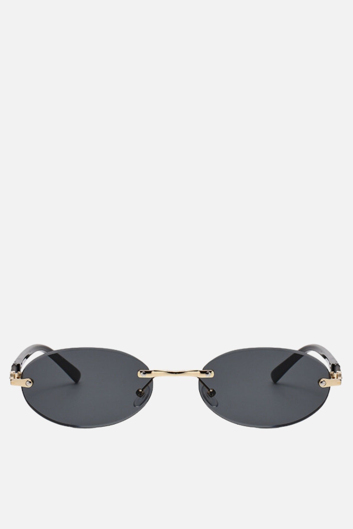 ST TROPEZ Black & Gold Oval Sunglasses