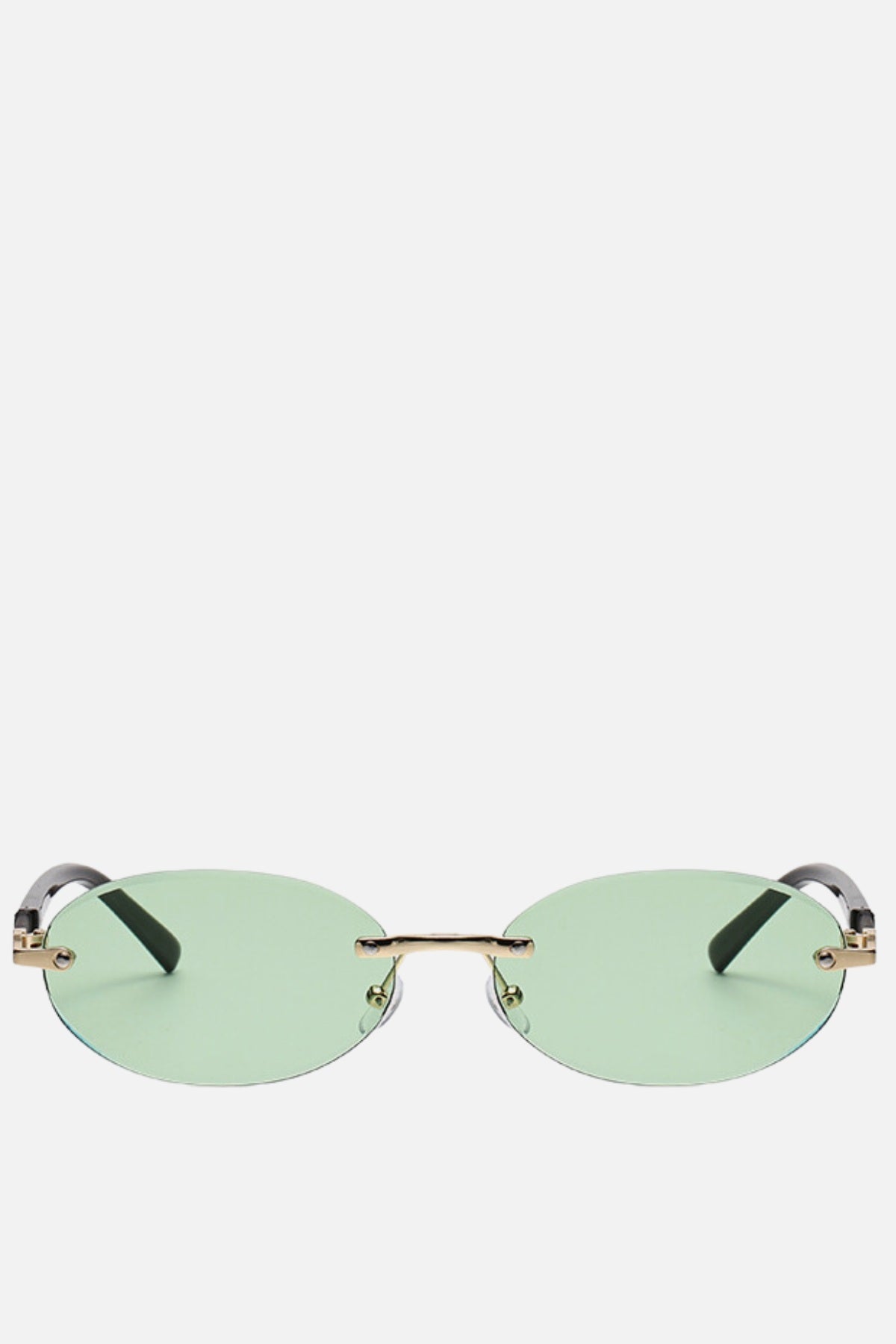 ST TROPEZ Green & Gold Oval Sunglasses