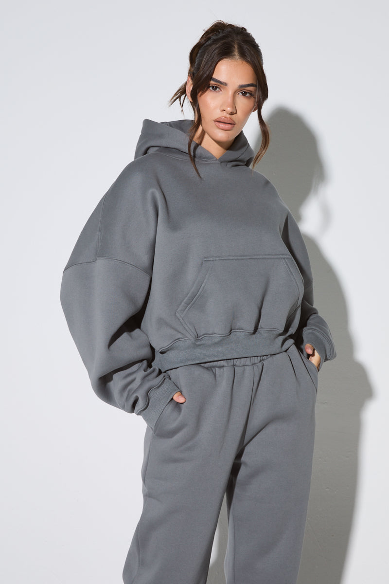 Oversized Steel Grey Hoodie