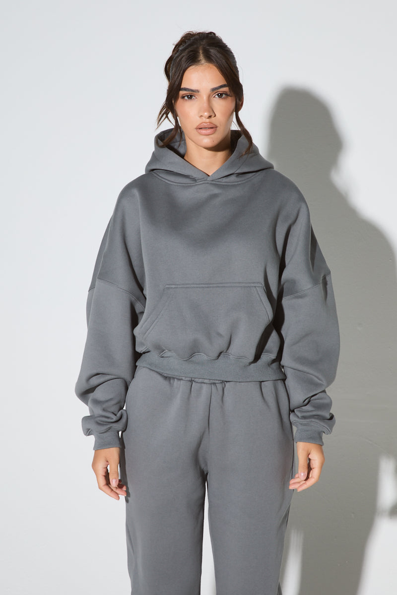 Oversized Steel Grey Hoodie