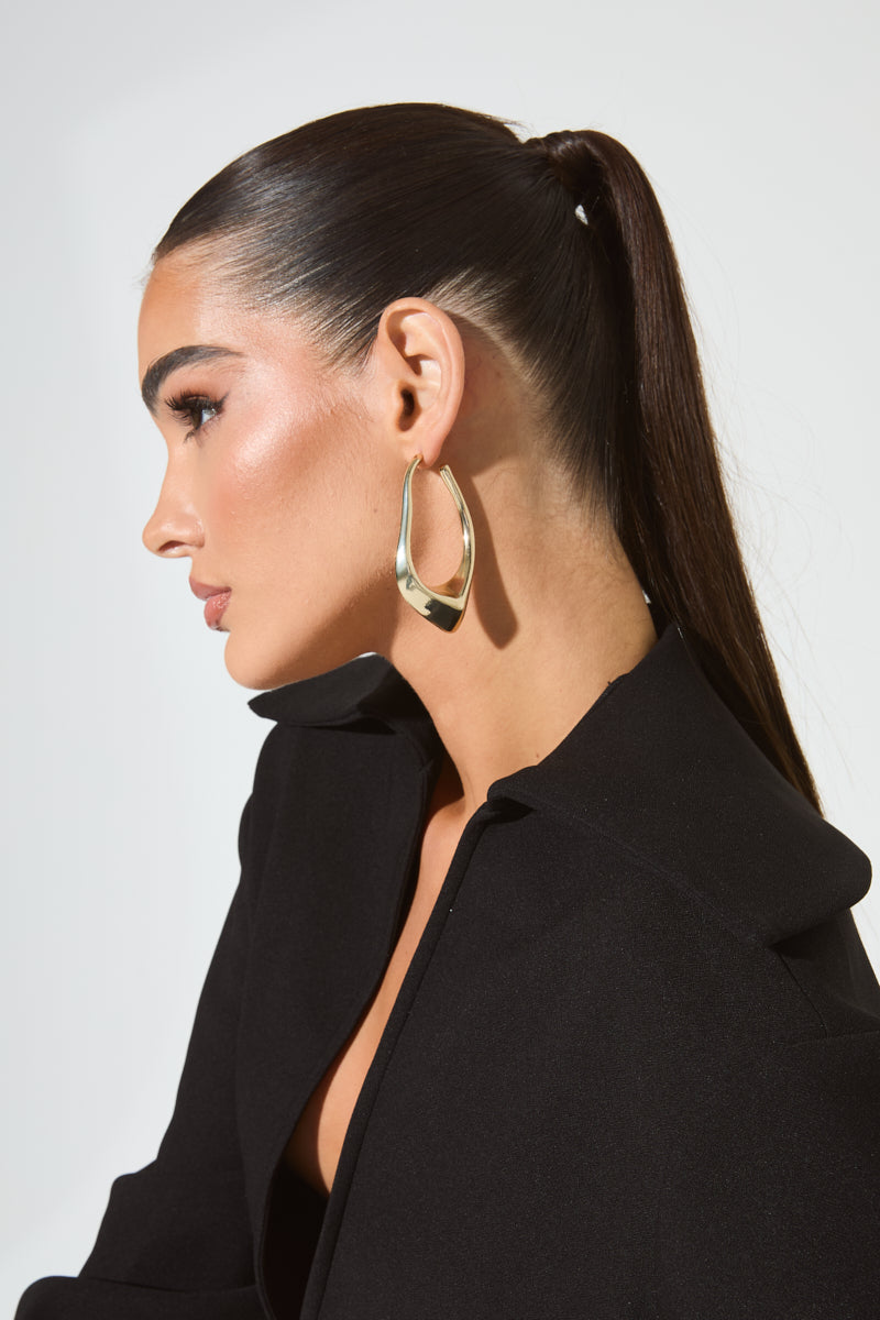 Gold Irregular Hoop Earrings