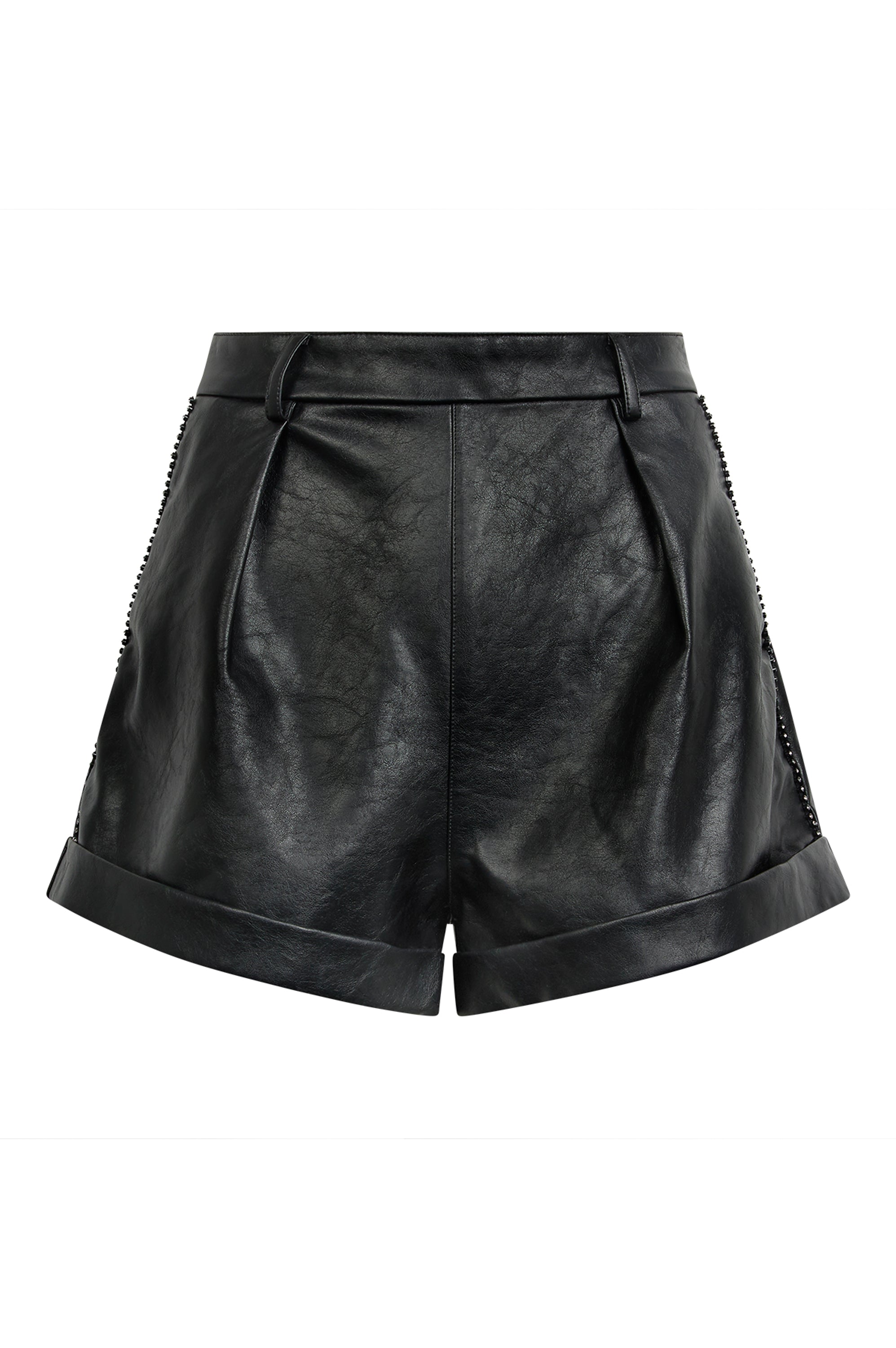 Pu sales black shorts