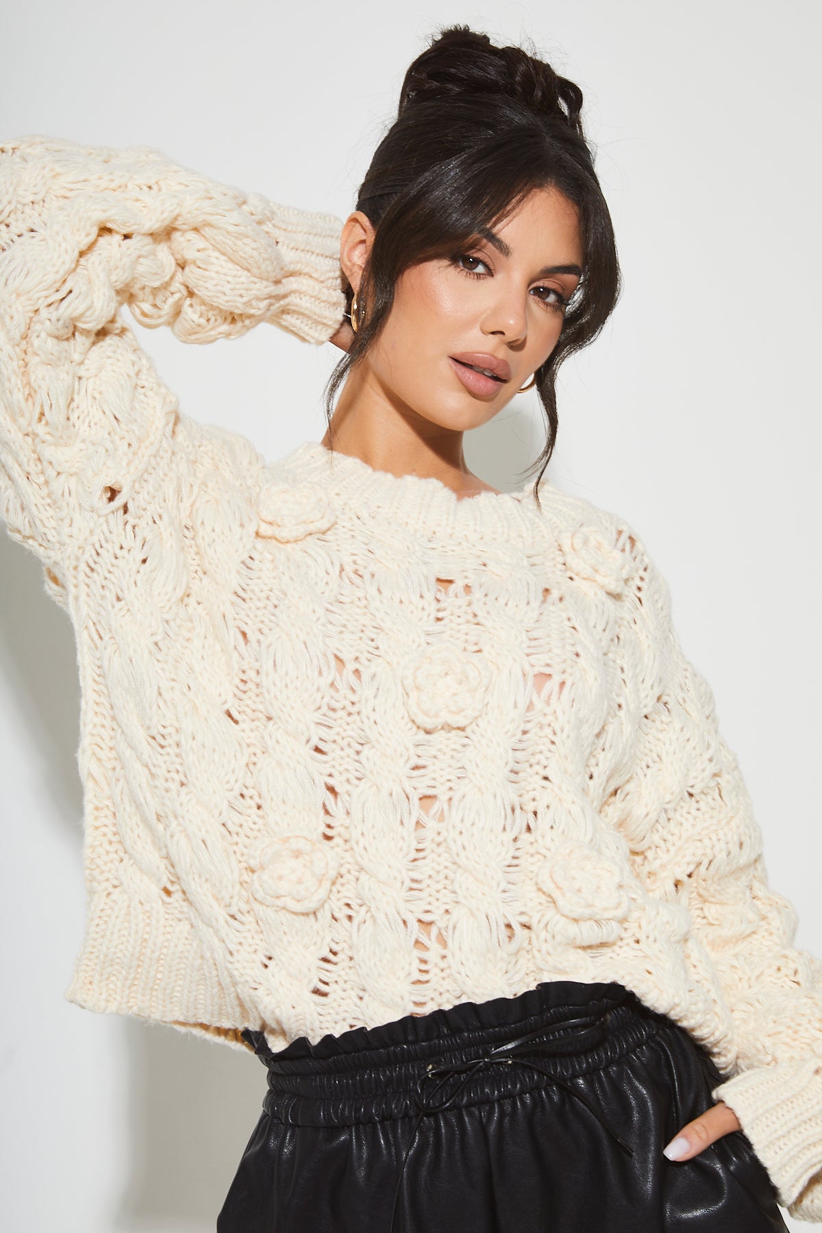 Chunky cream store jumper