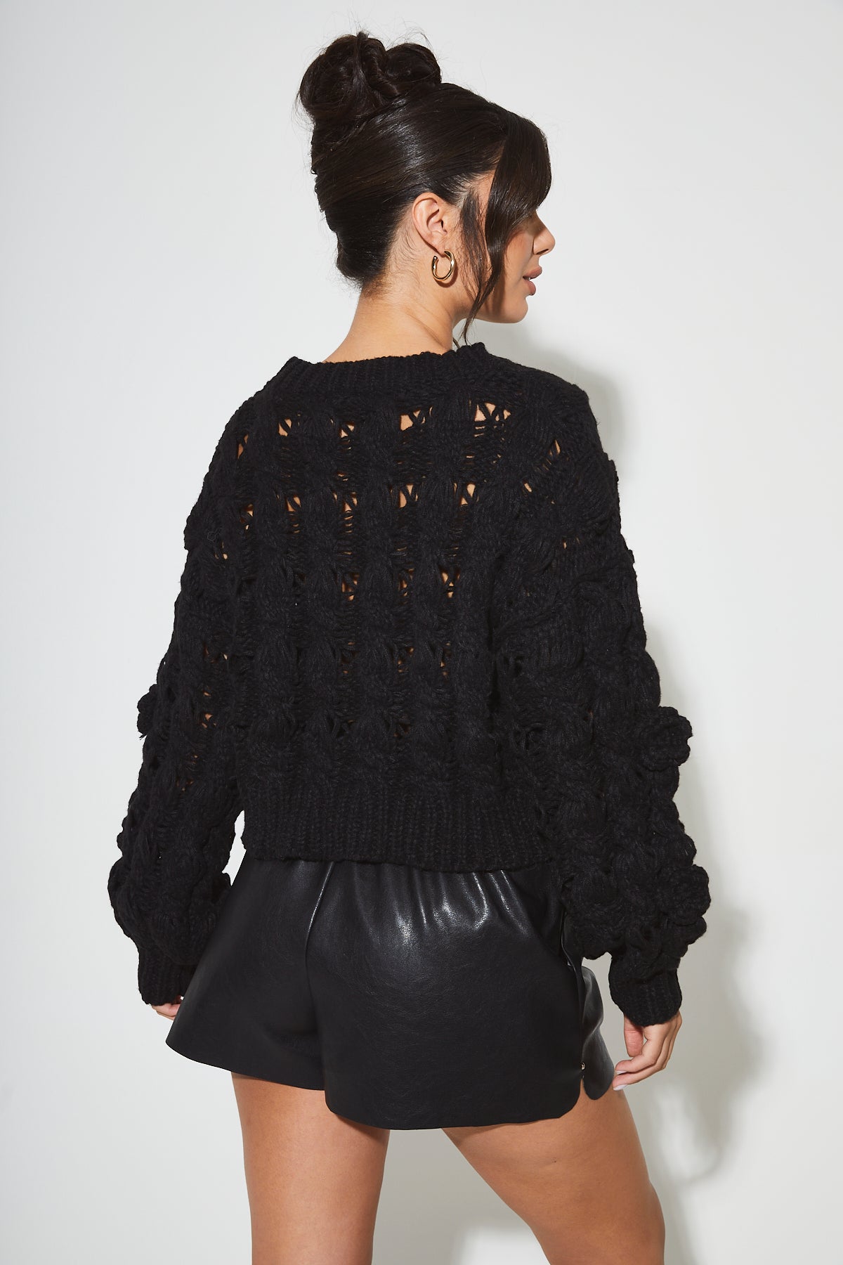 Black chunky hotsell knit sweater