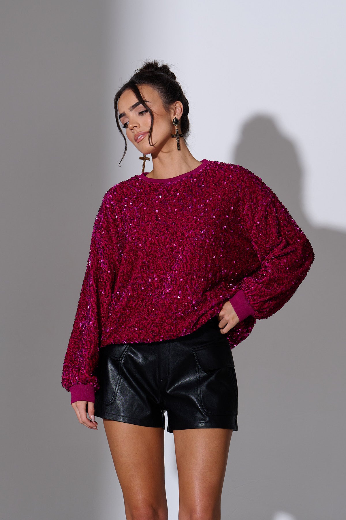 Red hot sale sequin sweater